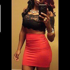 Victoria's Secret Black Lace Crop Top